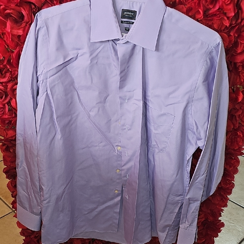 Arrow Men's Lavender Dress Shirt Size Medium 15½ 34/35